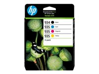 HP 934/935 - 4-pack - svart, gul, cyan, magenta - original - Officejet - bläckpatron - för Officejet 6820; Officejet Pro 6230, 6230 ePrinter, 6830 6ZC72AE#LS3