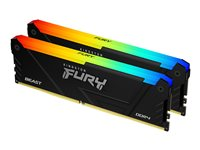 Kingston FURY Beast RGB - DDR4 - sats - 64 GB: 2 x 32 GB - DIMM 288-pin - 2666 MT/s - CL16 - 1.2 V - ej buffrad - icke ECC - svart KF426C16BB2AK2/64
