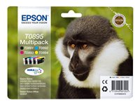 Epson T0895 Multipack - 4-pack - svart, gul, cyan, magenta - original - blister - bläckpatron - för Stylus S21, SX110, SX115, SX210, SX215, SX218, SX400, SX410, SX415; Stylus Office BX300 C13T08954010