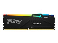 Kingston FURY Beast RGB - DDR5 - modul - 16 GB - DIMM 288-pin - 6000 MT/s / PC5-48000 - CL36 - 1.35 V - ej buffrad - on-die ECC - svart KF560C36BBE2A-16
