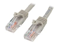 StarTech.com 15m Gray Cat5e / Cat 5 Snagless Patch Cable - Patch-kabel - RJ-45 (hane) till RJ-45 (hane) - 15 m - UTP - CAT 5e - formpressad, hakfri - grå 45PAT15MGR