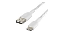 Belkin BoostCharge - USB-kabel - 24 pin USB-C (hane) till USB (hane) - 2 m - vit CAB002BT2MWH