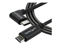 StarTech Right Angle USB-C Cable - 1m / 3 ft - Reversible - M/M - USB Type C Cable - USB-C Charge Cable - USB C to USB C Cable (USB2CC1MR) - USB-kabel - USB-C (hane) rak till USB-C (hane) högervinklad - USB 2.0 - 1 m - svart - för P/N: DKT30CHD USB2CC1MR