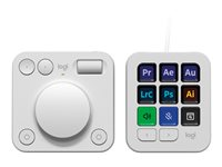 Logitech Master Series MX Creative Console - Tangentbord och nummersatsset - bakgrundsbelyst - USB-C - blekgrå 920-012932