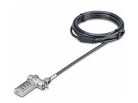 StarTech.com Universal Laptop Lock 6.6ft (2m), Security Cable For Notebook Compatible With Noble Wedge/Nano/K-Slot; Keyless Combination Locking Cable - Anti-Theft Cut-Resistant Steel Cable (UNIVC4D-LAPTOP-LOCK) - Lås för säkerhetskabel - silver, svart - 2 m UNIVC4D-LAPTOP-LOCK