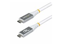 StarTech.com - USB-kabel - USB-C (hane) till USB-C (hane) - USB4 / Thunderbolt / DisplayPort 2.1 - 151.33 cm - 4K120Hz stöd, 8K60Hz stöd, utökat effektområde (EPR), Stöd för Power Delivery 3,1 - vit CC150CM80GUSB4CABLEW